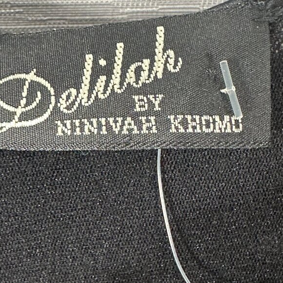 Vintage Delilah by Ninivah Khomo Dress Womens 6 Black Maxi Tank Sheer Stripes - Picture 6 of 10